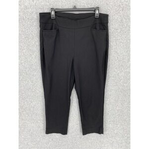 Chicos‎ Pants womens 2.5 us size 14-L Black Stretch Cropped Slimming City Preppy